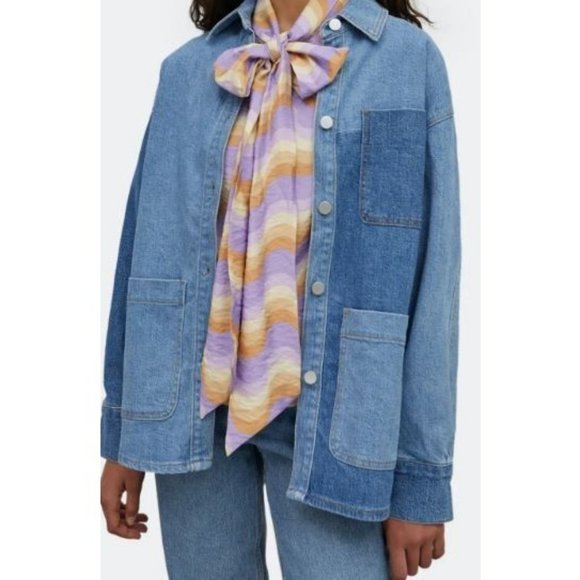 Edited Tops - NWT Edited Sarah Denim Overshirt Size 10